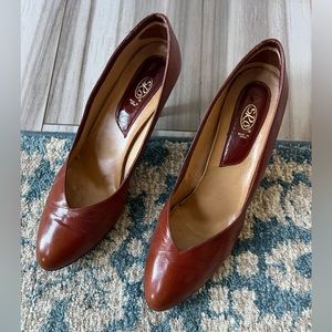 Vintage SRO brown leather heels sz 10